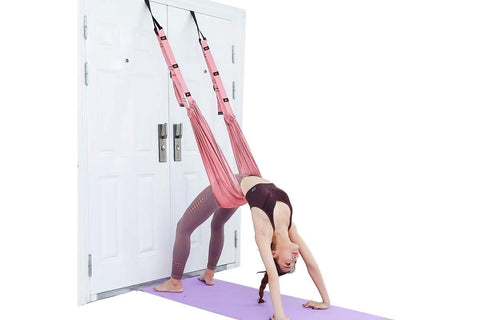 Stretching Exercise Belt Ballet Band Leg with Door Anchor Flexibility Trainer for Dance Aerial Yoga Ballet -Pink
