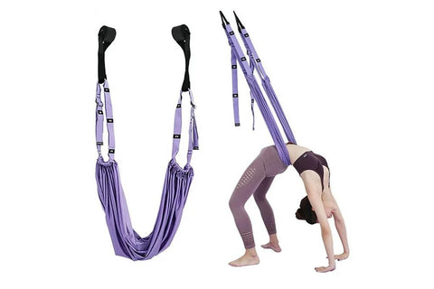 Stretching Exercise Belt Ballet Band Leg with Door Anchor Flexibility Trainer for Dance Aerial Yoga Ballet -Pink