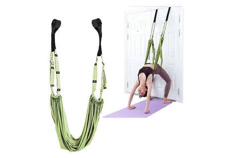 Stretching Exercise Belt Ballet Band Leg with Door Anchor Flexibility Trainer for Dance Aerial Yoga Ballet -Purple