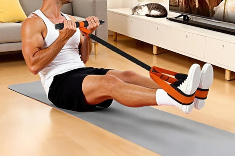 Pedal Resistance Band with Handle Home Exercise 55lbs