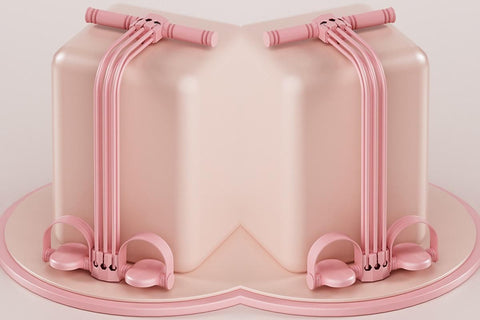 Pedal Resistance Band with Handles Adjustable Detachable Multifunction Pedal Resistance Band for Abs Arms Waist Legs Home Fitness - Pink
