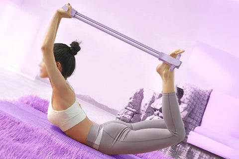 Pedal Resistance Band with Handles Adjustable Detachable Multifunction Pedal Resistance Band for Abs Arms Waist Legs Home Fitness - Purple