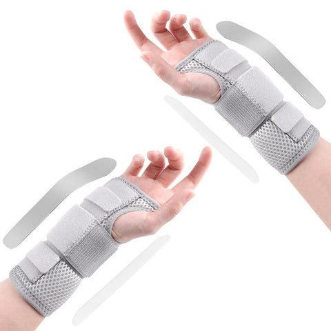 1Pair Carpal Tunnel Wrist Brace Carpal Tunnel Splint Arthritis Pain and Support For Sprained Relief Night Work - Gray & S