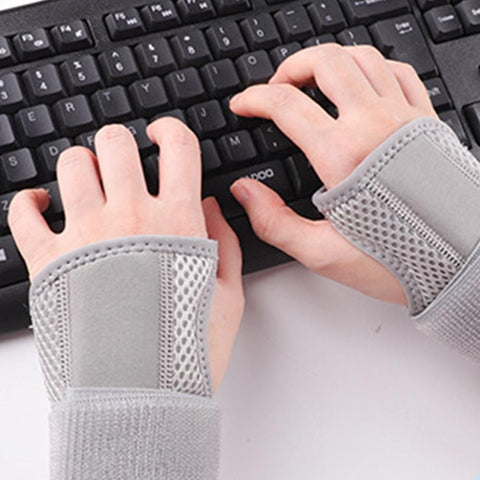 1Pair Carpal Tunnel Wrist Brace Carpal Tunnel Splint Arthritis Pain and Support For Sprained Relief Night Work - Gray & S