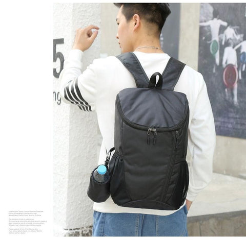 Sports Backpack Foldable Water Resistant Lightweight Bag for Camping Hiking Travel-Black