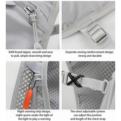 Hydration Backpack Vest for Cycling Running Hiking Breathable Sports Pack - Gray