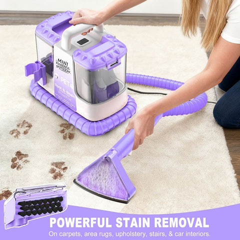 32Kpa Portable Carpet & Upholestery Cleaner Machine for Pets, Spot, Stain, Couch Cleaner Machine with Powerful Suction and and Self Cleaning, Car/Auto Detailer, Lightweight Compact Design。