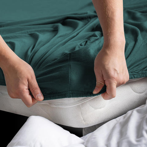 Hotel Quality Fitted sheets - 2 Piece Fitted sheets  -Breathable Bedding - Wrinkle, Fade, Stain Resistant- 26inch/40cm Deep Pocket Fitted Bed Sheet-Wrinkle and Fade Resistant,(Biscay blue,Super King)