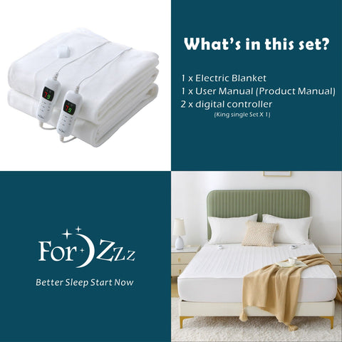 Electric Heated Mattress Pad Blanket with Dual Control & 9-Hour Auto Off & 9 Heat Settings, Preheat Functions, Overheat Protection, Machine Washable Fully Fitted Electric Sheet(Queen)