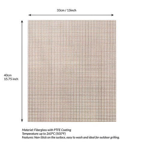 Black 3-Pack Premium Non-Stick PTFE Grill Mesh Mats - Reusable, easy-to-clean round wire mesh mats, perfect for outdoor grilling, ideal for chicken wings, etc., an essential cooking accessory for homes and dormitories.