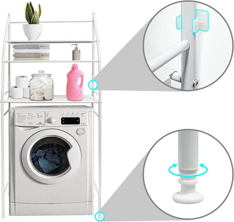 CARLA HOME 3-Tier Over Washing Machine Storage Rack for Laundry Room Space Saving, Towels, Detergent & Bathroom Essentials