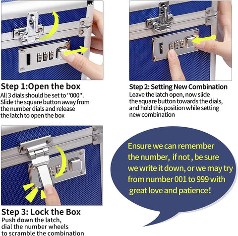 Locking Combination Medicine Box (Blue/Medium)