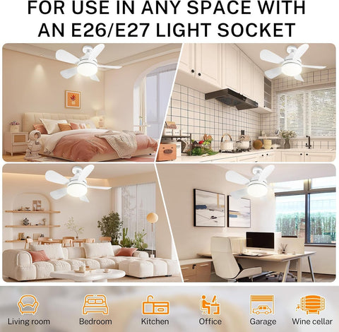 16.5 Ceiling Fan with LED Light 3-Speed Remote Control