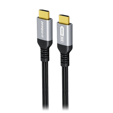 mbeat Tough Link 3m Certified 8K HDMI Cable - Space Grey