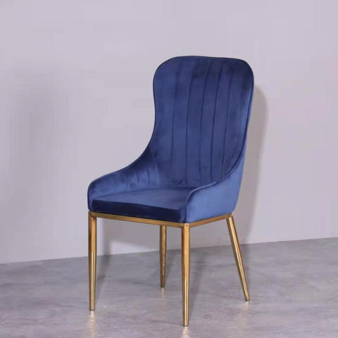 Vivian Blue Gold Velvet Dining Chair