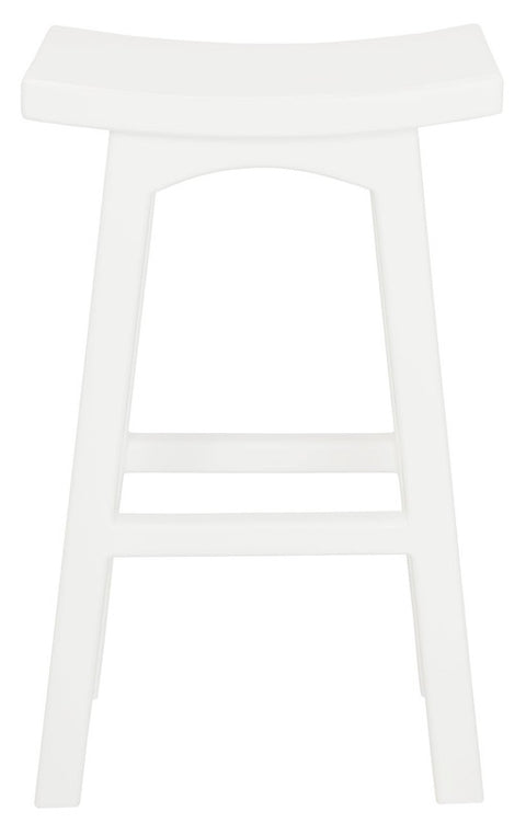Tokyo Solid Mahogany Timber Barstool (White)