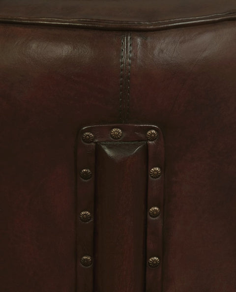 Heritage Genuine Goat Leather Ottoman/Footstool