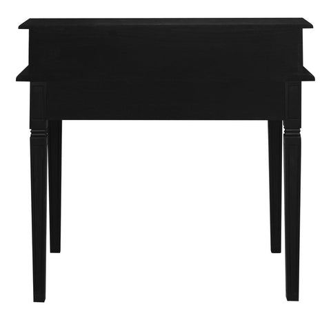 Winston 6 Drawer Solid Timber Writing Desk (Black)