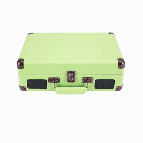 Record Player Vinyl Turntable Bluetooth Speakers Retro Briefcase USB (Turquoise)
