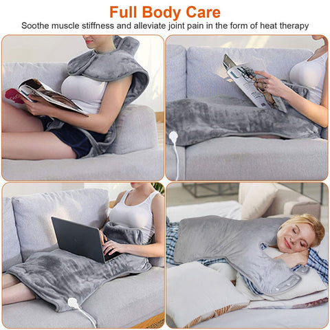 Portable Electric Heating Pad Wrap Heated Neck Shoulder Back Warm Pain Relief