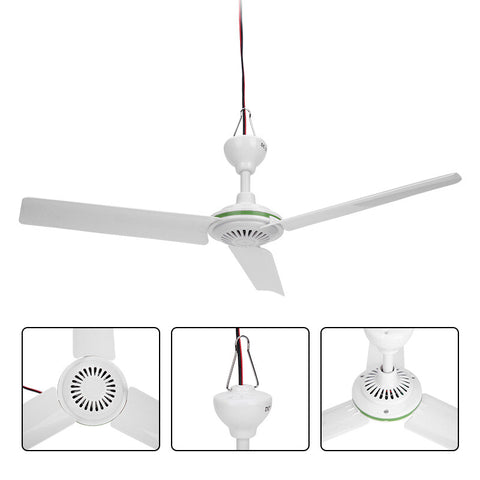 12V Ceiling Fan Portable Solar Power 3 Blade 0.7AMP Caravan Camping Outdoor