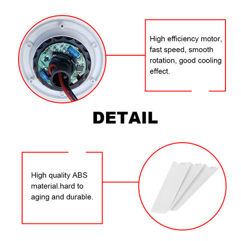 12V Ceiling Fan Portable Solar Power 3 Blade 0.7AMP Caravan Camping Outdoor