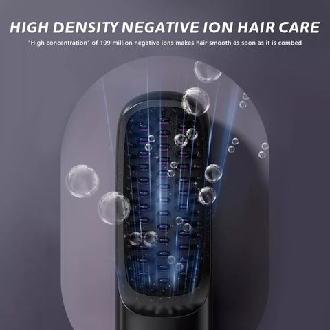 White Hair Straightener Brush Travel Mini Rechargeable Hair Styler Fast Heating