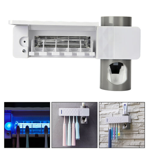 UV Lamp Sterilizer Toothbrush Holder Bathroom Automatic Toothpaste Health Clean