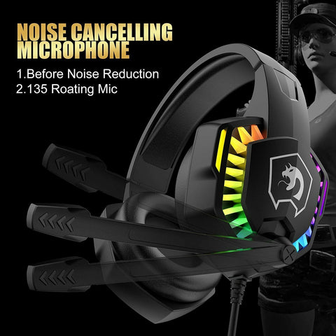 Gaming Keyboard & Mouse & Headset & Mousepad Set RGB Backlit Wired for PC Laptop