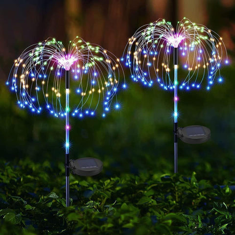 Colourful Fireworks 180 LED Fairy String Lights Starburst Solar Xmas Garden Night Lamp Hot NEW