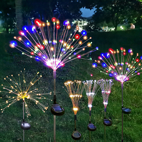 Colourful Fireworks200 LEDS Fairy String Lights Starburst Solar Xmas Garden Night Lamp Hot NEW