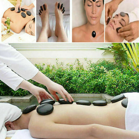 16 Pcs Hot Massage Basalt Stone Volcanic Stones Kit Rock SPA Oiled Massager Salon