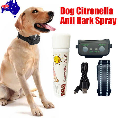 Dog Citronella Anti Bark Spray Collar Training Stop Barking Humane