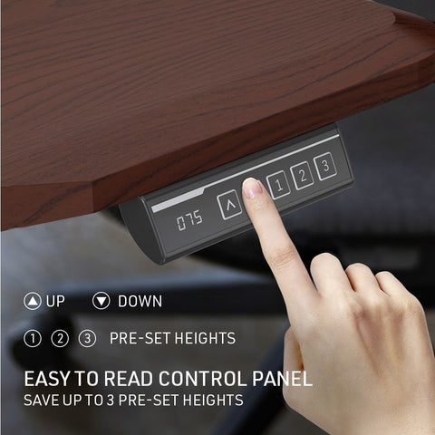 FORTIA Sit To Stand Up Standing Desk, 150x70cm, 72-118cm Electric Height Adjustable, Ergonomically Curved Edge, 50kg Rated, Walnut Style/Silver Frame