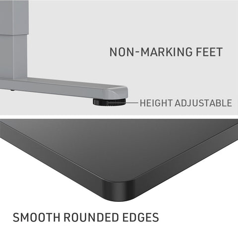 FORTIA Sit To Stand Up Standing Desk, 120x60cm, 72-118cm Electric Height Adjustable, 40kg Rated, Black/Silver Frame