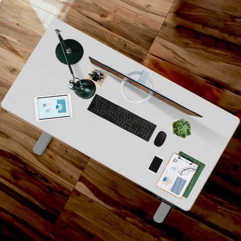FORTIA Sit To Stand Up Standing Desk, 120x60cm, 72-118cm Electric Height Adjustable, 40kg Rated, White/Silver Frame