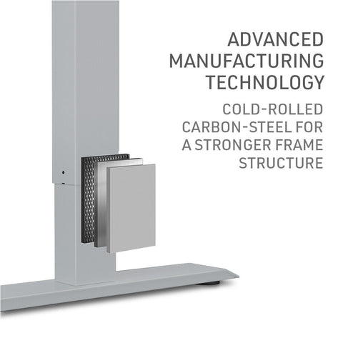 FORTIA Sit To Stand Up Standing Desk, 140x60cm, 72-118cm Electric Height Adjustable, 40kg Rated, Walnut Style/Silver Frame