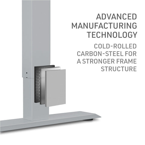 FORTIA Sit To Stand Up Standing Desk, 160x70cm, 72-118cm, Height Adjustable, 50kg Rated, Black/Silver Frame