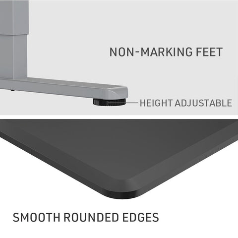 FORTIA Sit To Stand Up Standing Desk, 160x70cm, 72-118cm, Height Adjustable, 50kg Rated, Black/Silver Frame