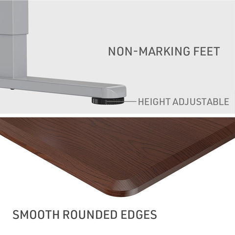 FORTIA Sit To Stand Up Standing Desk, 160x75cm, 72-118cm, Height Adjustable, 50kg Rated, Walnut Style/Silver Frame