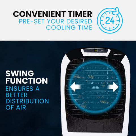 POLYCOOL 450W 80L Evaporative Air Cooler, Commercial Grade, Remote Control, Fan