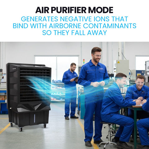 POLYCOOL 130L 750W Evaporative Air Cooler, Commercial Industrial Grade, Remote Control, Purifier, Fan