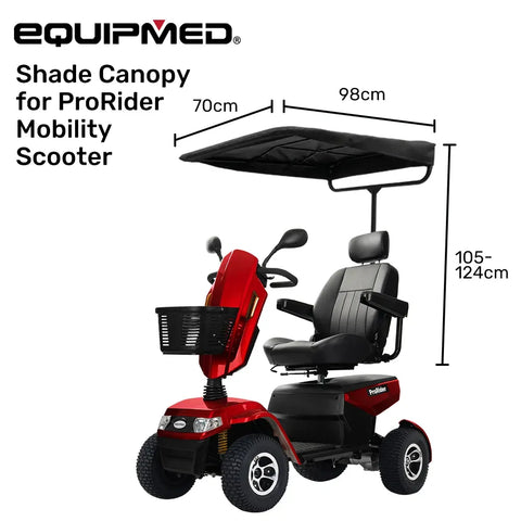 EQUIPMED Sun Shade Canopy for the ProRider Mobility Scooter, with 3 Adjustable Height Levels, Black