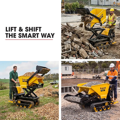 BAUMR-AG Tracked High Lifting/Tipping Power Barrow, 500kg Load Capacity, Hydrostatic, 9hp Engine