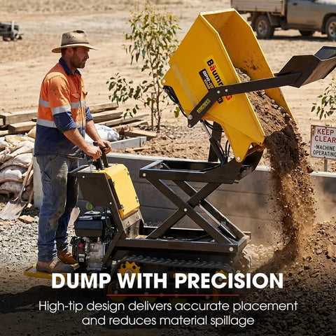 BAUMR-AG Tracked High Lifting/Tipping Power Barrow, 500kg Load Capacity, Hydrostatic, 9hp Engine