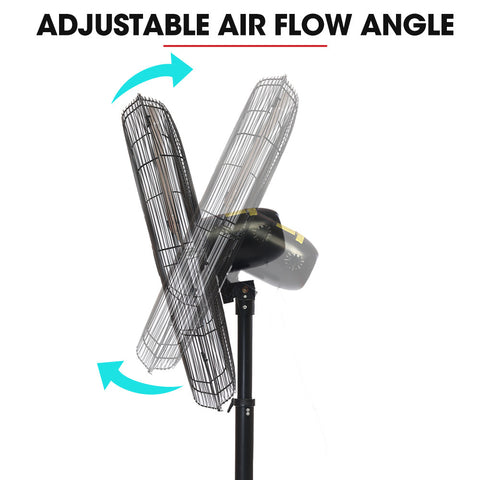 BAUMR-AG 30" 762mm 300W Industrial Pedestal Fan, Large, Commercial, Heavy-duty, 3 Speed, EESS Certified
