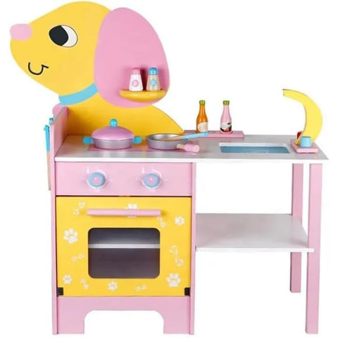 EKKIO Wooden Kitchen Playset for Kids (Puppy Shape Kitchen Set) EK-KP-108-MS
