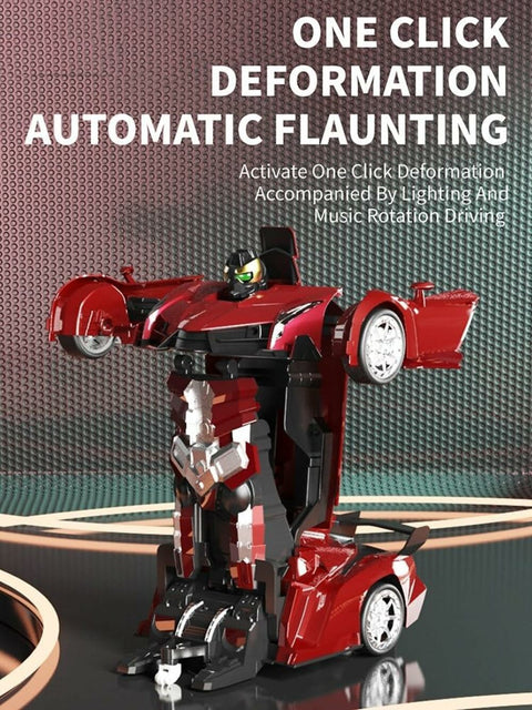 GOMINIMO Transform Car Robot Sport Car with Remote Control (Red) GO-TCR-104-FM