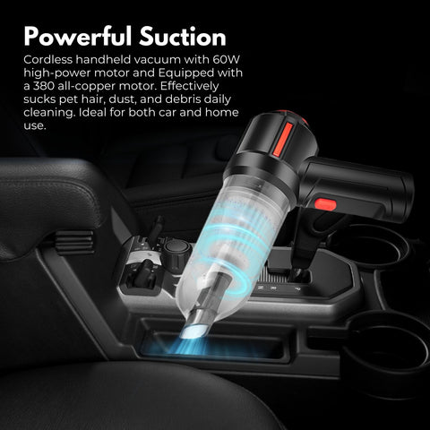 Miraklass Cordless Air Duster with Vacuum (Black) MK-ADV-101-HL