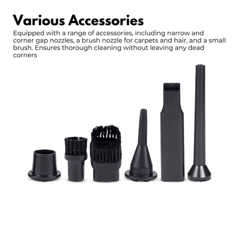 Miraklass Cordless Air Duster with Vacuum (Black) MK-ADV-101-HL